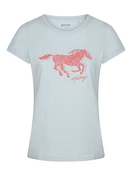MUSTANG T-Shirt Damen Logo Printshirt Alexia C Logo Slim Fit (1-tlg) Basic günstig online kaufen