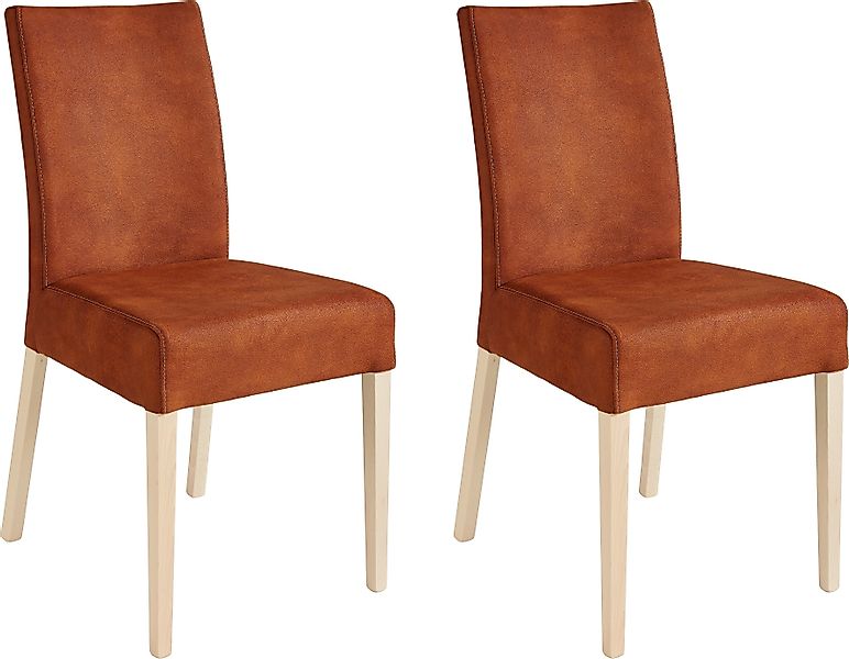 Home affaire 4-Fußstuhl "Umag" (Set) 2 Stk. Luxus-Microfaser Sitz und Rücke günstig online kaufen
