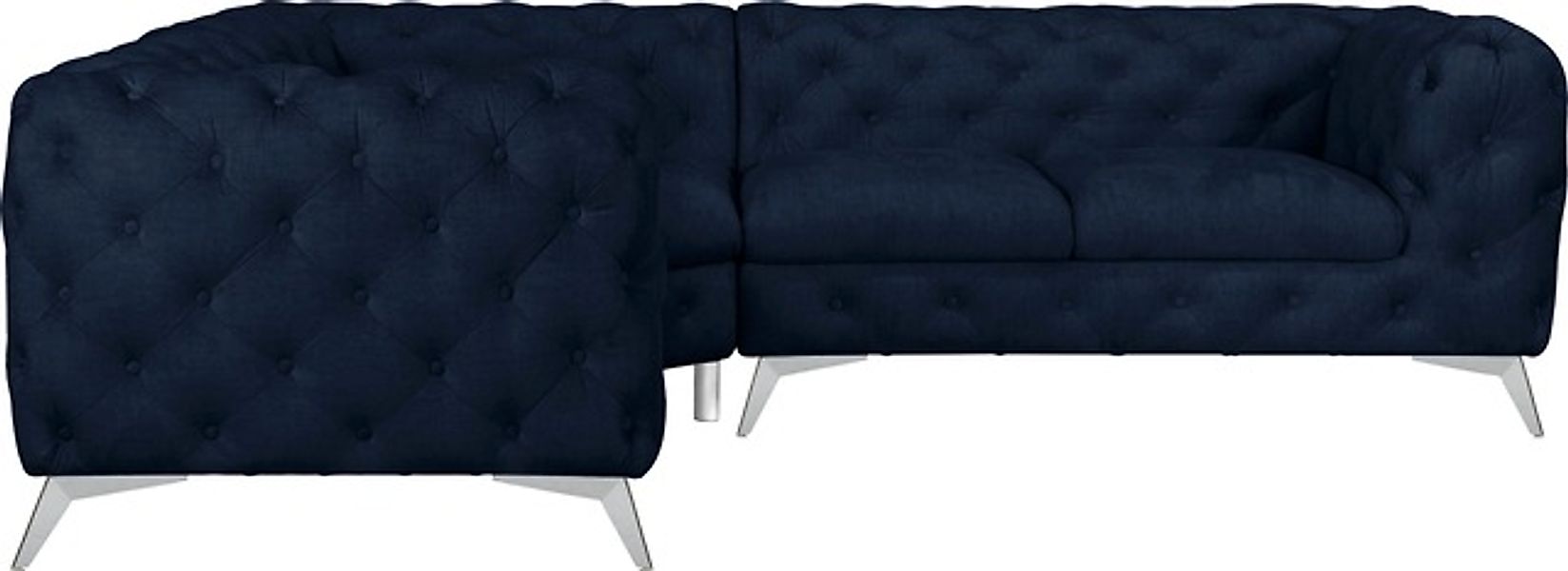 Leonique Chesterfield-Sofa »Ecksofa GLYNIS L-Form mit Wellenunterfederung, günstig online kaufen