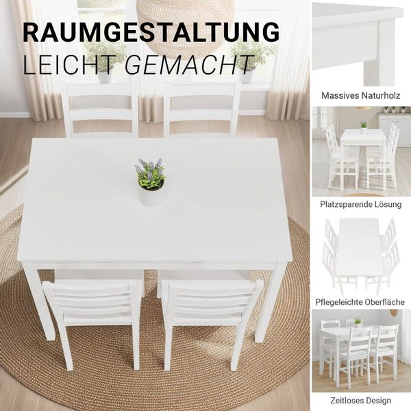 Homestyle4u Essgruppe Esstisch 108x65 mit 4 günstig online kaufen