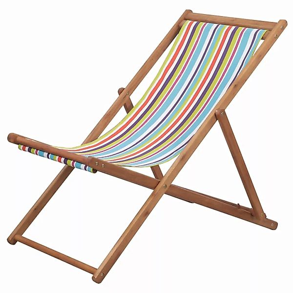 Klappbarer Strandstuhl Stoff Und Holzrahmen Mehrfarbig günstig online kaufen