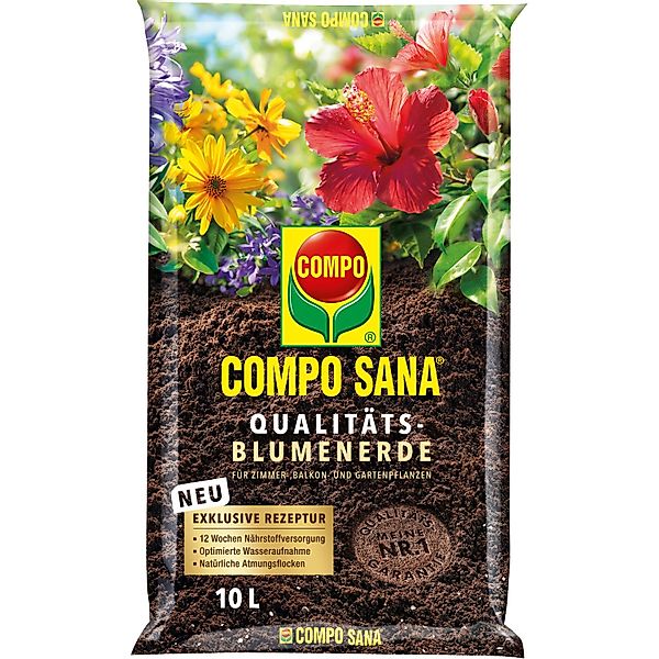 Compo Sana Qualitäts-Blumenerde 1 x 10 l günstig online kaufen