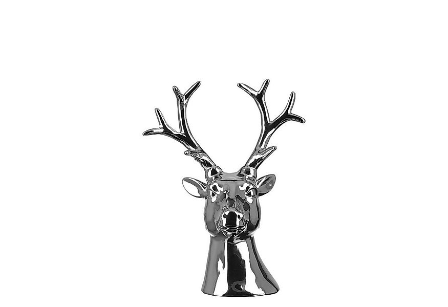 Fink Dekoobjekt REMO Hirschkopf - silber - Keramik - H. 25cm - Dekoobjekt - günstig online kaufen