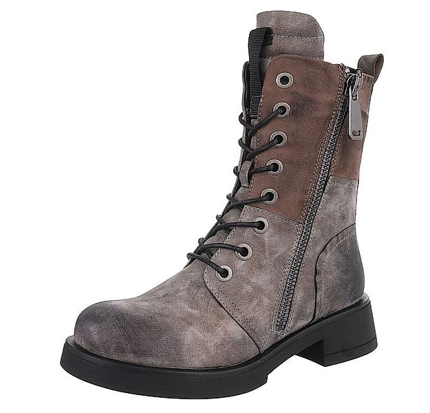 Ital-Design Modischer Damen-Boot mit Reißverschluss und Schnürung Schnürsti günstig online kaufen