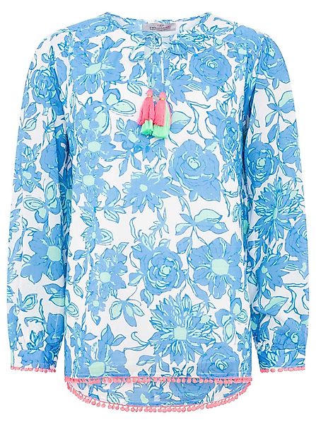 Zwillingsherz Shirtbluse "Schmetterling" mit Blumenmuster, Tasseln günstig online kaufen