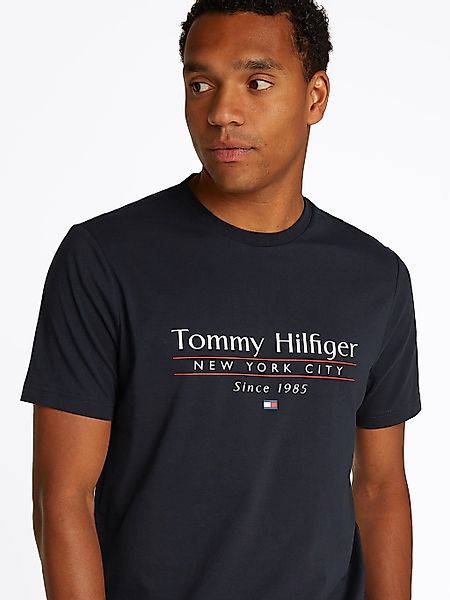 Tommy Hilfiger T-Shirt HILFIGER CENTER STACK TEE mit großem Schriftprint günstig online kaufen