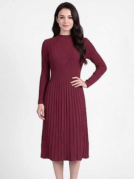 PEKIVESSA Strickkleid Midikleid tailliert weicher Strick mit ausgestelltem günstig online kaufen