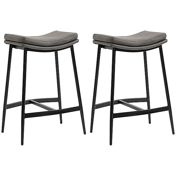 HOMCOM Barhocker 2er Set, Gepolstert Barstuhl mit Fußstütze, Küchenstühle m günstig online kaufen
