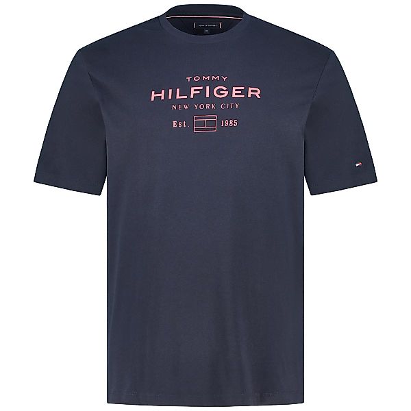 Tommy Hilfiger T-Shirt mit Label-Print Farbe marine Größe: 3XL günstig online kaufen