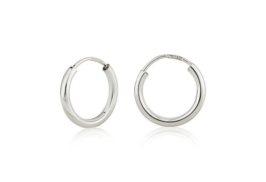 NKlaus Paar Creolen Paar Creolen 13mm Sterling Silber 925 Ohrringe Run günstig online kaufen