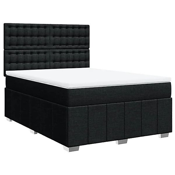 vidaXL Boxspringbett mit Matratze Schwarz 160x200 cm Stoff 3291735 günstig online kaufen