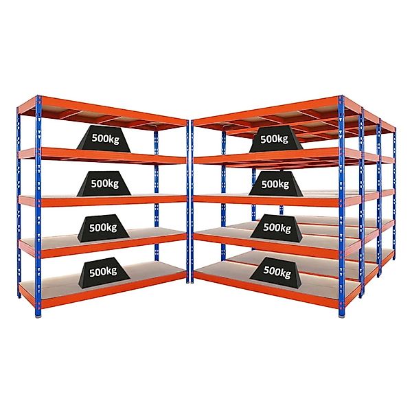 PROREGAL Mega Deal 4x Profi Schwerlastregal Rhino HxBxT 200x200x60cm 5 Span günstig online kaufen