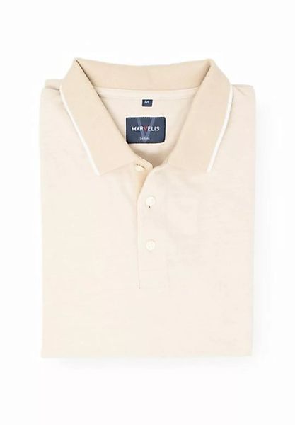 MARVELIS Poloshirt Poloshirt - Piqué - Einfarbig - Hellbeige günstig online kaufen
