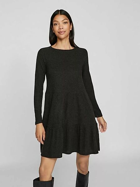 Vila Shirtkleid Minikleid Langarm Gerippter Stoff Regular Fit (mini) VIELIT günstig online kaufen