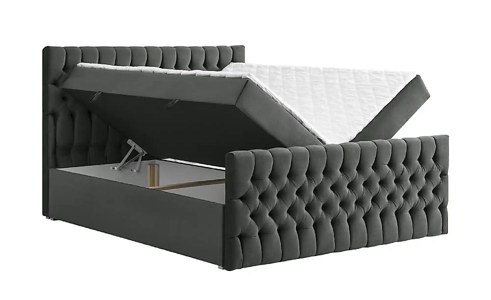 Boxbett mit Bettkasten und Fußteil Belek King ¦ grau Betten > Komfortbetten günstig online kaufen