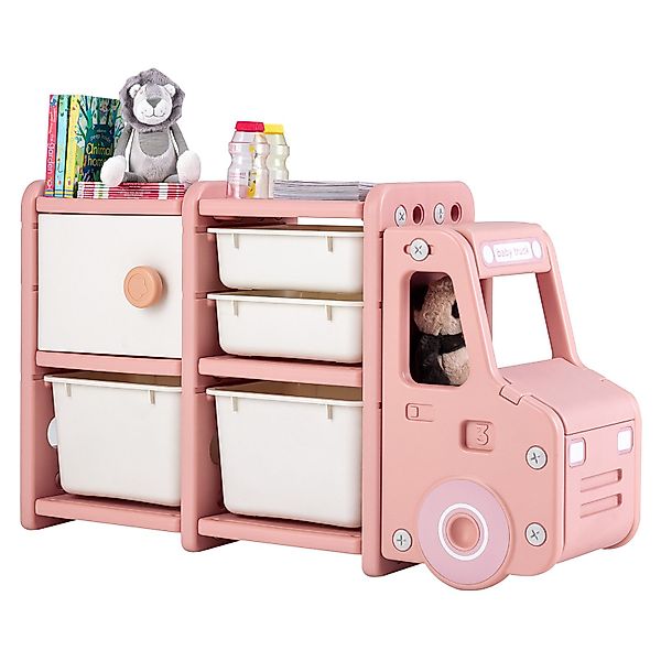COSTWAY Spielzeugtruhe Kinderregal groß, 2 Ebenen, günstig online kaufen