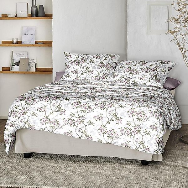 Irisette Mako Satin Bettwäsche Tokio 8537-10 Kirschblumen Rosa 135x200 günstig online kaufen