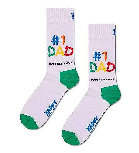 Happy Socks Socken Tagessocke Crew No1 Dad weiss/bunt - 1 Paar günstig online kaufen