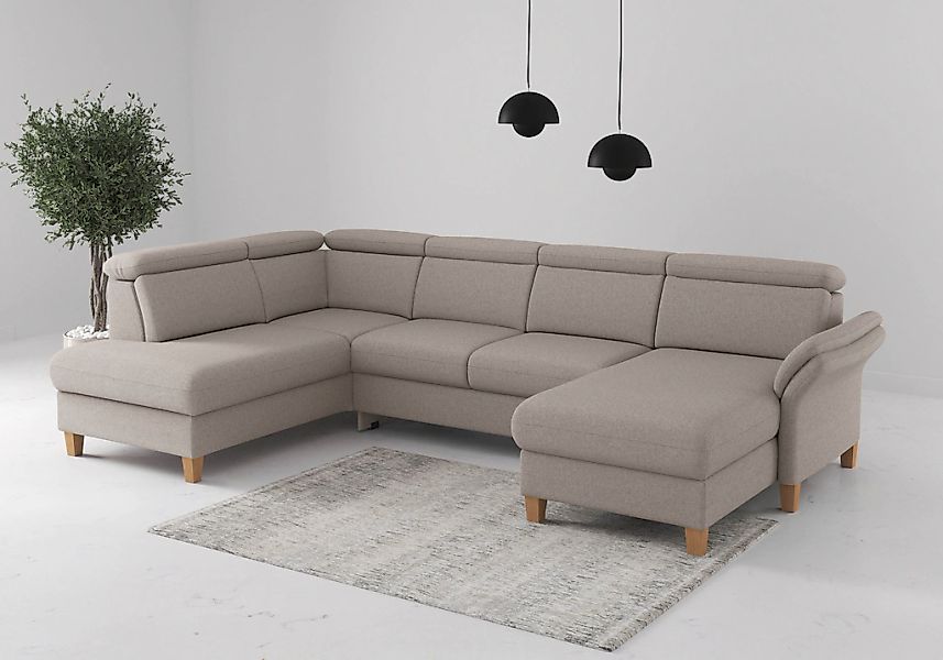 Home affaire Wohnlandschaft "Glendale, U-Form" inkl. Kopfteilverstellung, w günstig online kaufen
