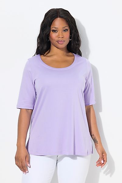 Ulla Popken T-Shirt T-Shirt A-Linie Rundhals günstig online kaufen