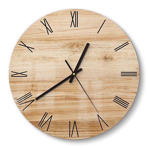 DEQORI Wanduhr 'Holzstruktur detailliert' (Glas Glasuhr günstig online kaufen