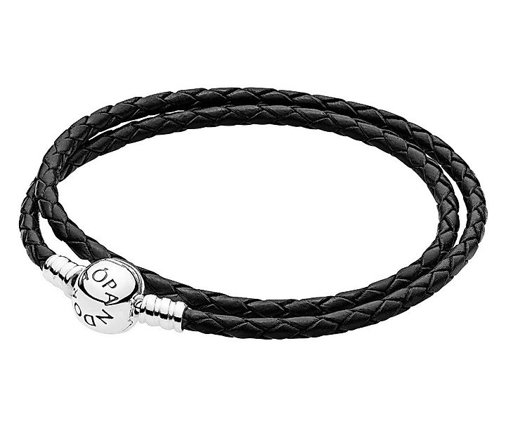Pandora Wickelarmband 590745CBK Damen Leder Wickelarmband Zweifach Schwarz günstig online kaufen