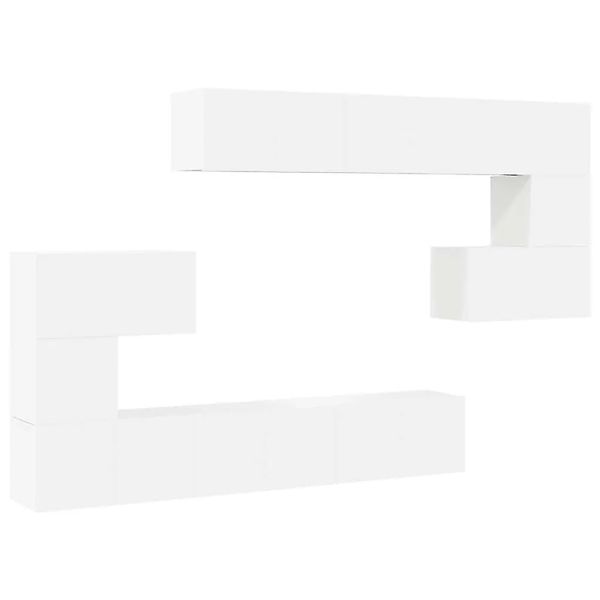 vidaXL 10 Tlg TV-Schrank-Set Weiß Holzwerkstoff 3078724 günstig online kaufen