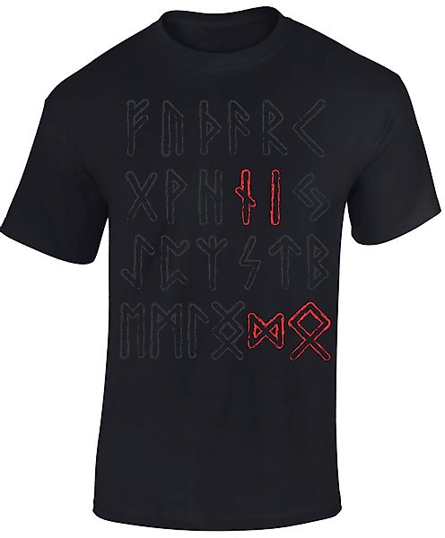 Baddery Print-Shirt Wikinger Tshirt: "Odin Runen" günstig online kaufen