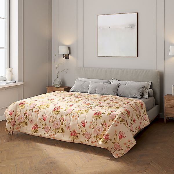 Tagesdecke mit Streifen-Steppung, creme-rosa, Londres (143-87) günstig online kaufen