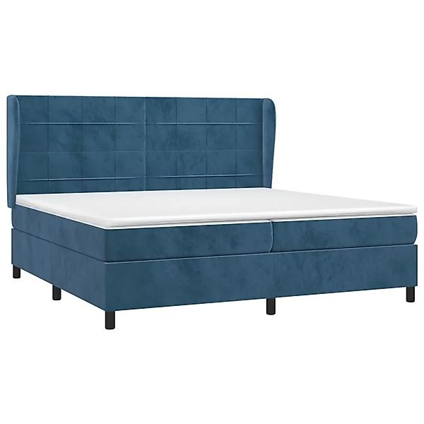 vidaXL Boxspringbett mit Matratze Dunkelblau 200x200 cm Samt 3129235 günstig online kaufen