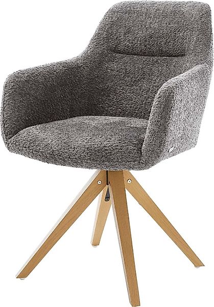 DELIFE Polsterstuhl Pejo-Flex, Holzgestell kantig Natur Cord Beige Taschenf günstig online kaufen