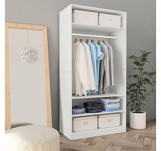 furnicato Kleiderschrank Weiß 100×50×200 cm Holzwerkstoff günstig online kaufen