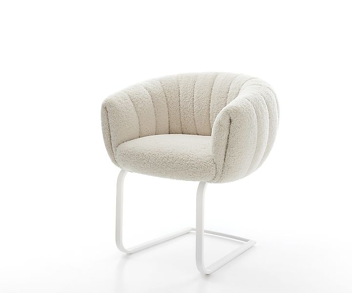 Freischwinger Jada-Flex Teddystoff Beige Freischwinger flach Weiß Taschenfe günstig online kaufen