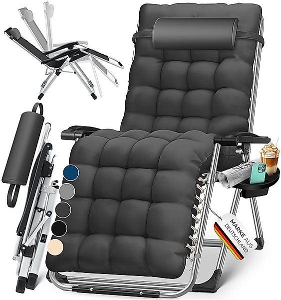 KESSER Gartenliege, Sonnenliege Liegestuhl Klappbar + Getränkehalter Garten günstig online kaufen