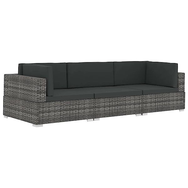 vidaXL Gartenlounge-Set 3-tlg. Garten-Sofagarnitur mit Auflagen günstig online kaufen