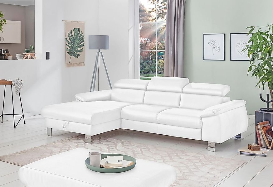 COTTA Ecksofa "Komaris L-Form, B: 244 cm" mit Kopfteilverstellung, optional günstig online kaufen