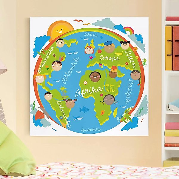 Leinwandbild Kinderzimmer - Quadrat Kinderwelt günstig online kaufen