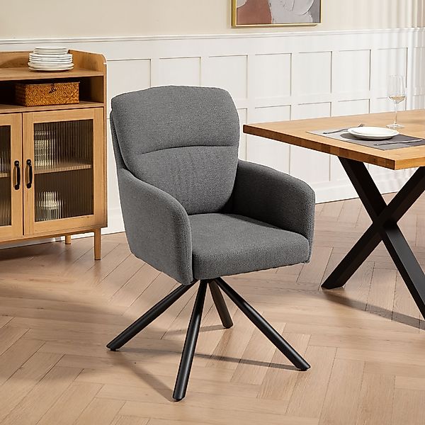 HOMCOM Esszimmerstuhl 360° Drehbar Küchenstuhl mit Leinenbezug, Ergonomisch günstig online kaufen
