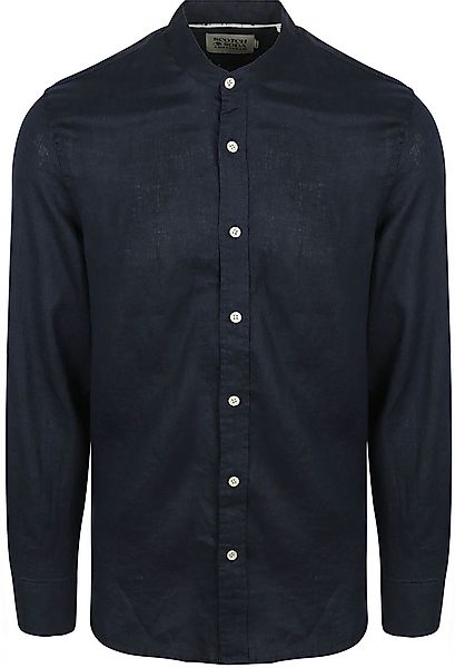 Scotch and Soda Leinen  Mao Hemd Navy - Größe L günstig online kaufen