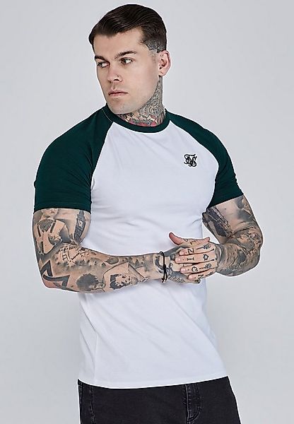Siksilk T-Shirt SikSilk Herren Weiß-Grün Raglan T-Shirt günstig online kaufen