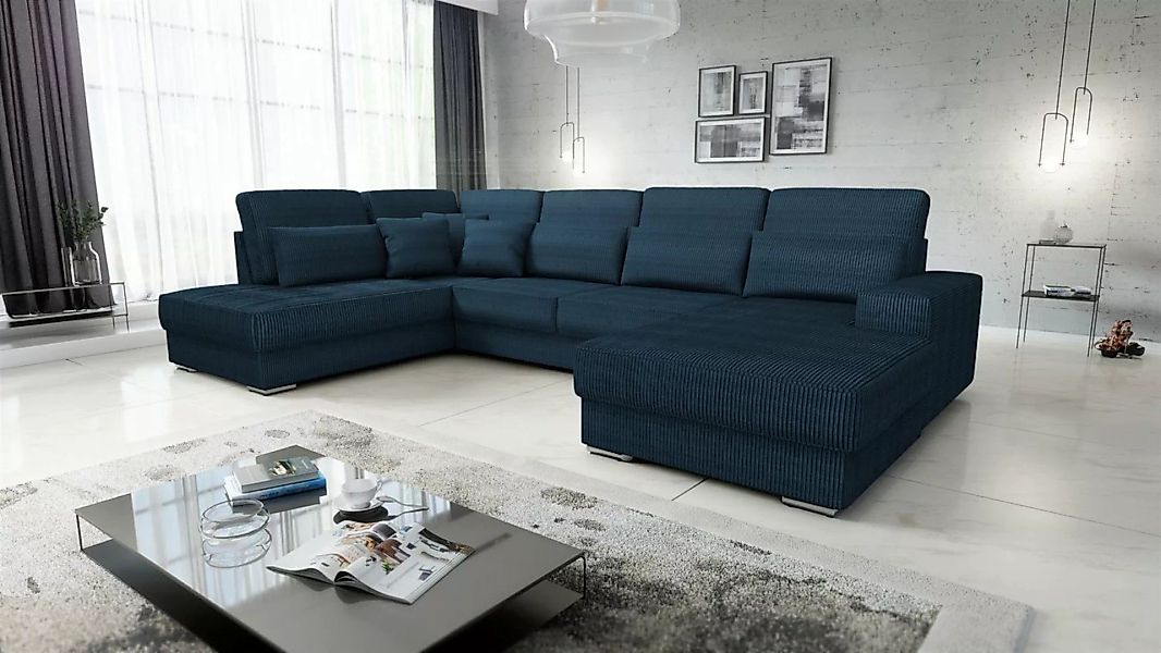 Fun Möbel Wohnlandschaft Sofa U-Form NEVIO in Stoff Scala, Ottomane Links o günstig online kaufen