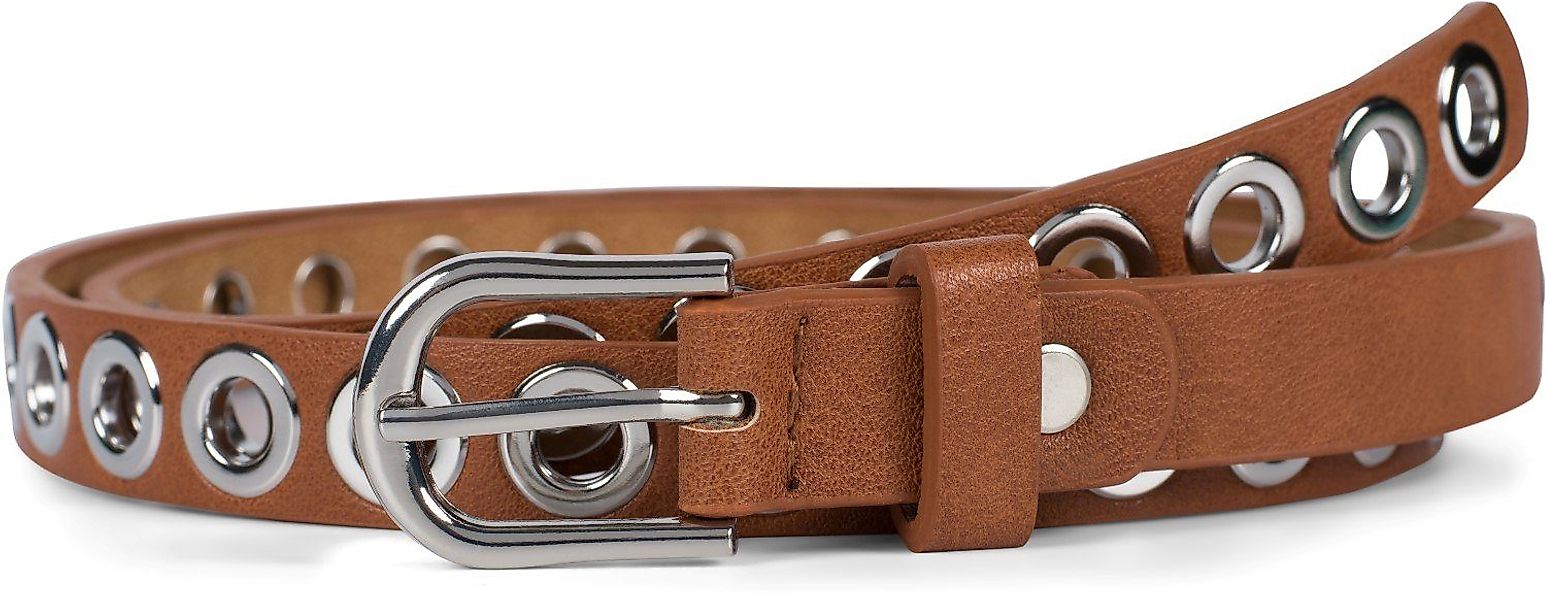 styleBREAKER Nietengürtel Schmaler Gürtel mit Lochnieten günstig online kaufen