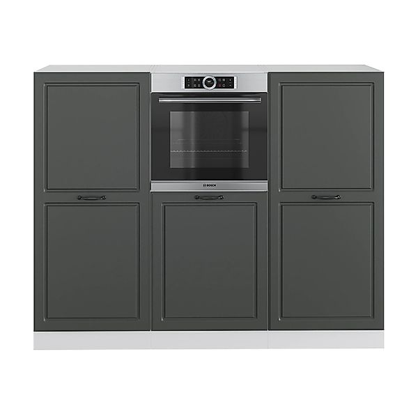 Vicco R-Line Küchenblock Anthrazit Landhaus/Weiß 180 cm ohne Arbeitsplatte günstig online kaufen