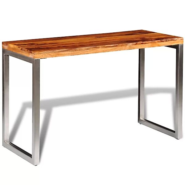 Esstisch Schreibtisch Massivholz Mit Stahlbeinen günstig online kaufen
