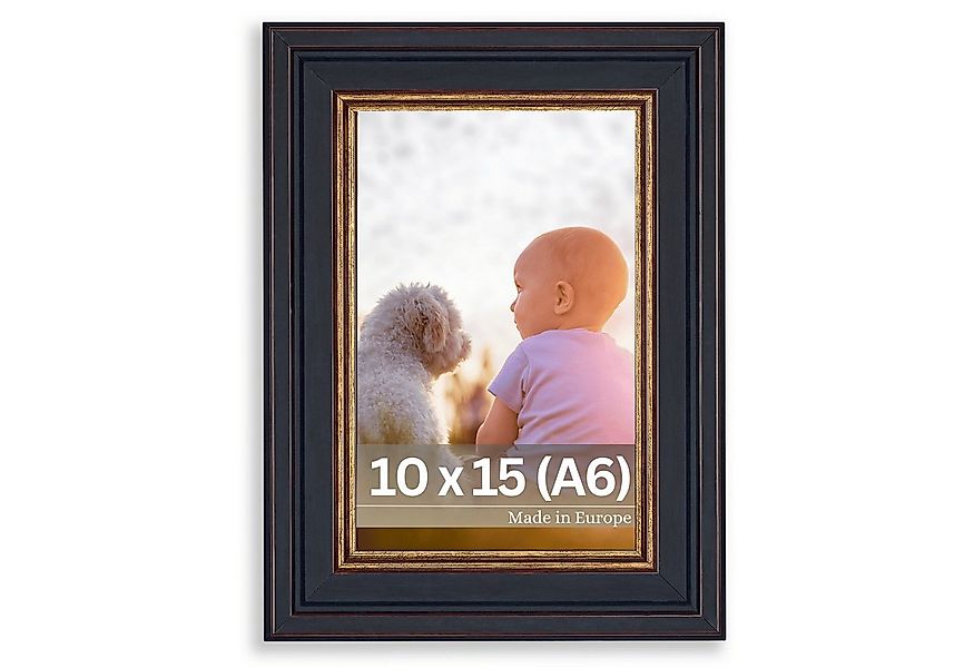Victor (Zenith) Bilderrahmen Goya, Bilderrahmen Schwarz Gold 10x15 cm, Bild günstig online kaufen