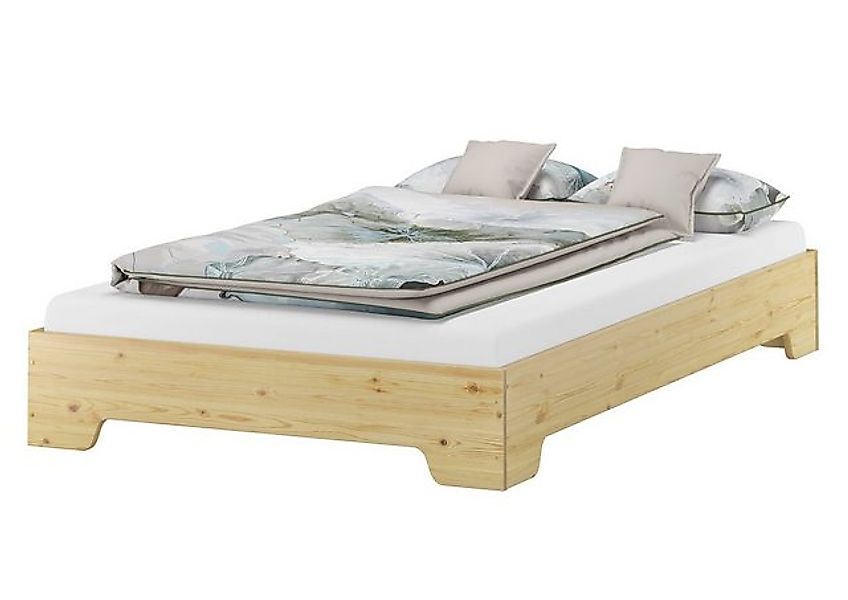 ERST-HOLZ Bett Stabiles Futonbett 120x190 Kiefer massiv natur Zubehör wählb günstig online kaufen