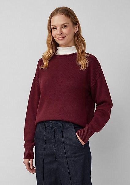 s.Oliver Longpullover Strickpullover Verkürzter Strickpullover aus Wollmix günstig online kaufen