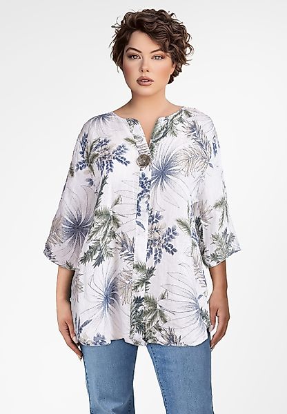 PEKIVESSA Tunika Bluse Leinen mit 3/4-Arm günstig online kaufen