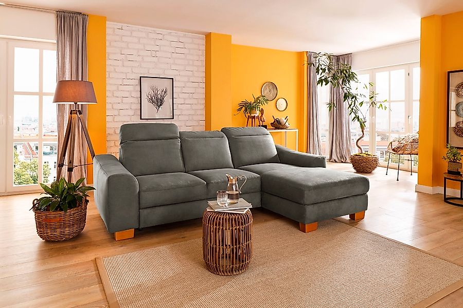 Home affaire Ecksofa "Dundee L-Form" wahlweise mit Kopfteilverstellung und günstig online kaufen