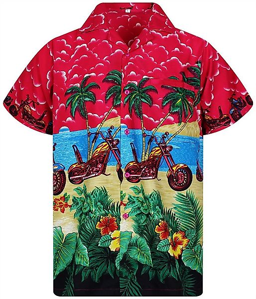 King Kameha Hawaiihemd Bike Funky Hawaii-Hemd Herren Kurzarm Front-Tasche S günstig online kaufen